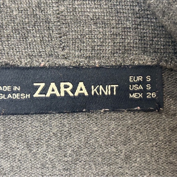Zara Knit Charcoal Gray Open Front Sweater - Picture 2 of 5